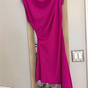 Halston Heritage Vibrant Pink Asymmetrical Dress